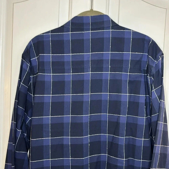 NWOT FRAME mens long sleeve button down shirt size large blue plaid - Picture 8 of 8